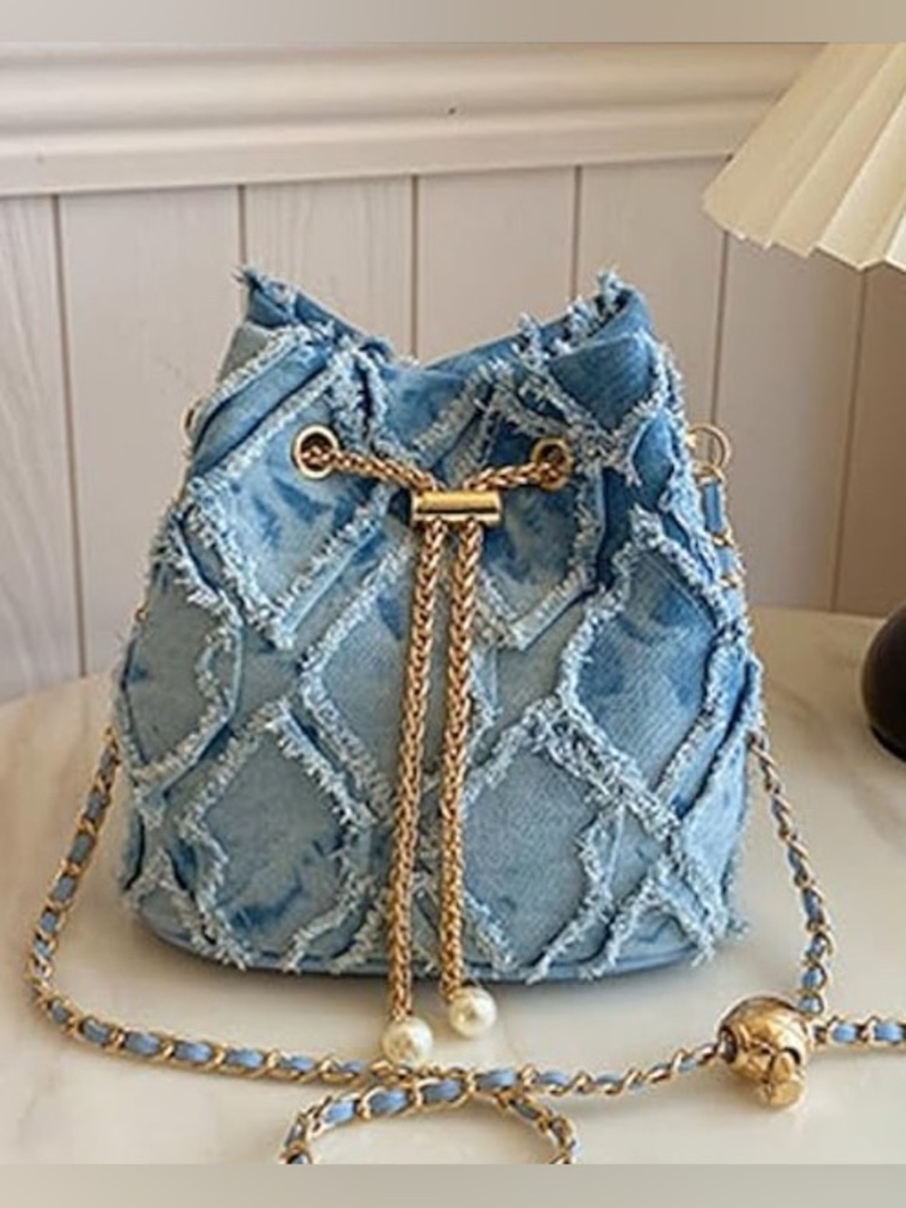 NWT Denim Bucket Crossbody Bag - Picture 2 of 7
